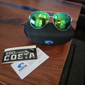 580 Lenses Costa Green Snd Blue Aviator Sunglasses